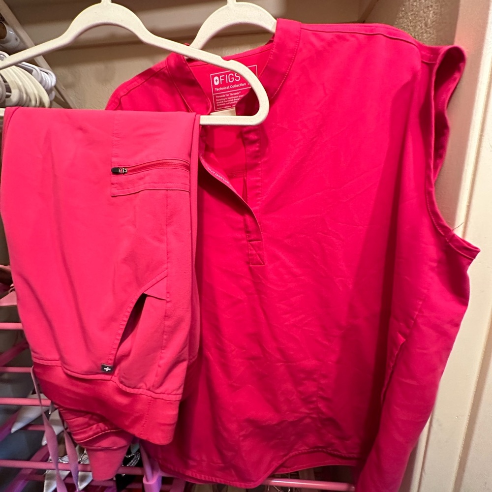 Pink FIGS scrubs,  size L